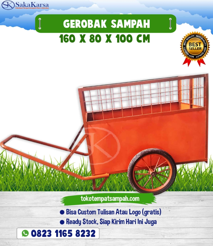 gerobak sampah, jual gerobak sampah, harga gerobak sampah, gerobak, gerobak oren, gerobak kebersihan